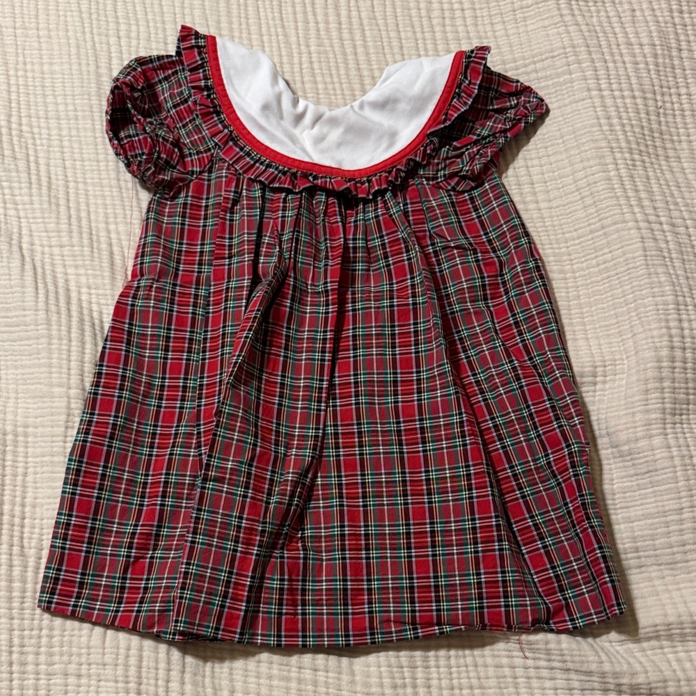 Classic Red Plaid Kids Dress
